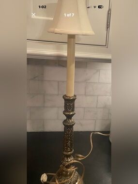 Candlestick metal Table Lamp with shade